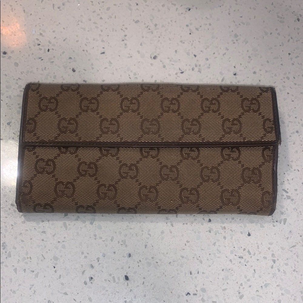 Gucci Brown Monogram Clutch